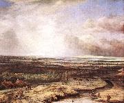 Philips Koninck An Extensive Landscape with a Hawking Party painting